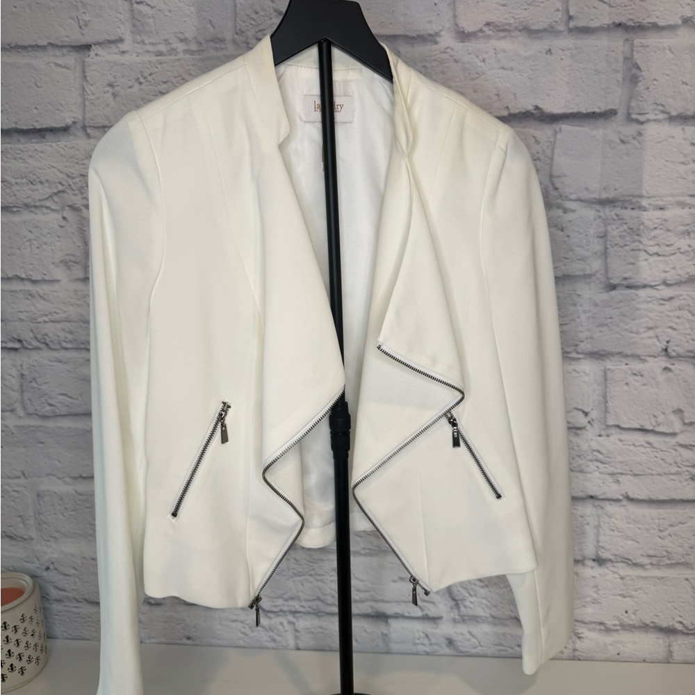 Laundry White Women's Jacket with Zipper Details